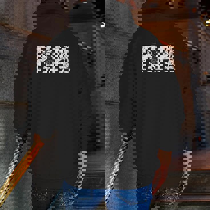 Disc Golf Papa Dad Disc Golfing Zip Up Hoodie Back Print Disc Golf Papa Dad Disc Golfing Zip Up Hoodie Back Print