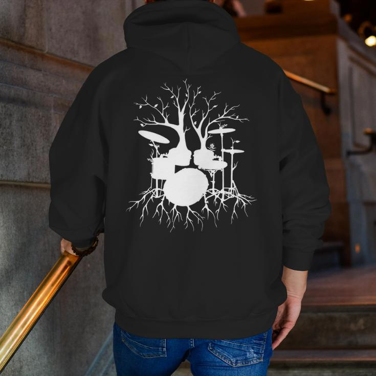 Drum Set Tree For Drummer Musician Live The Beat Zip Up Hoodie Back Print