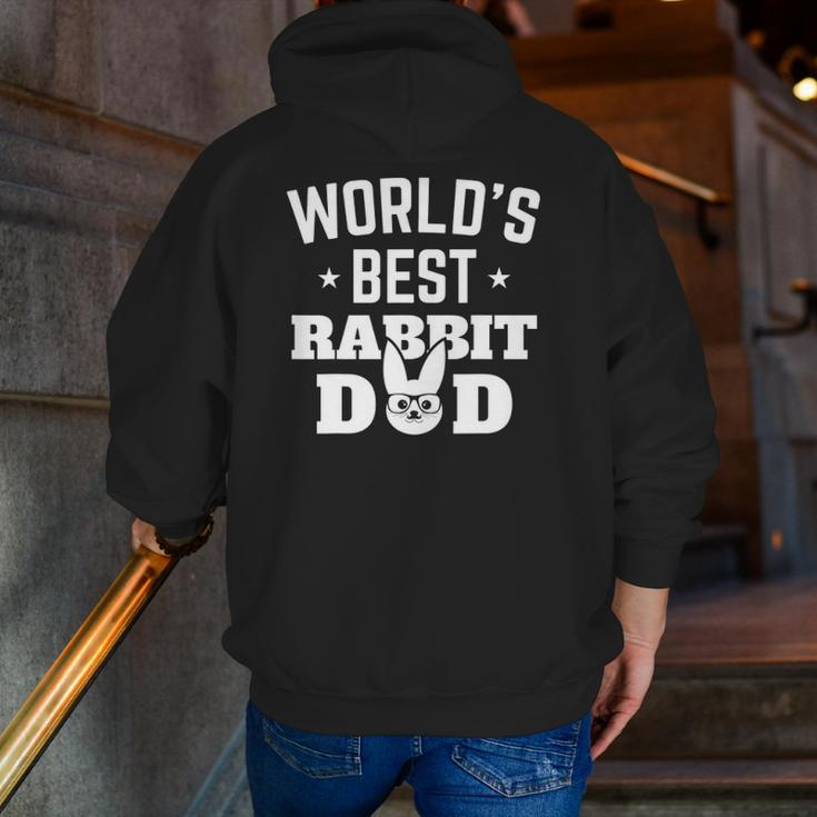 Easter Rabbit Dad Fathers Day Bunny Ear Zip Up Hoodie Back Print