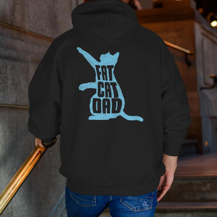 Fat Cat Dad Father's Day Chubby Chonk Daddy Fun 80S Style Zip Up Hoodie Back Print