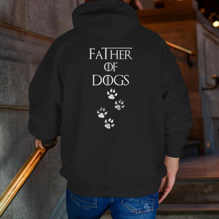 Father Of Dogs Paw Prints Zip Up Hoodie Back Print