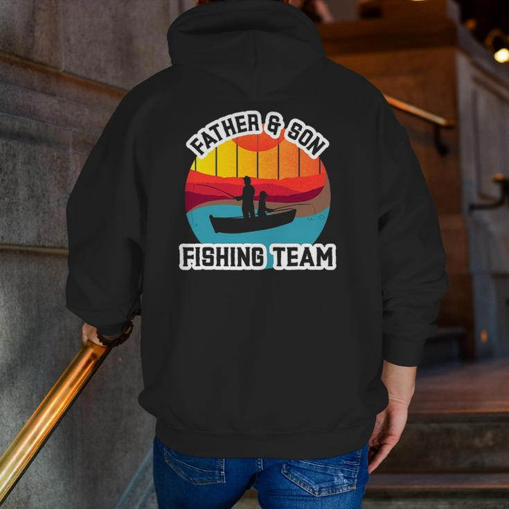 Father And Son Fishing Team Father's Day Zip Up Hoodie Back Print