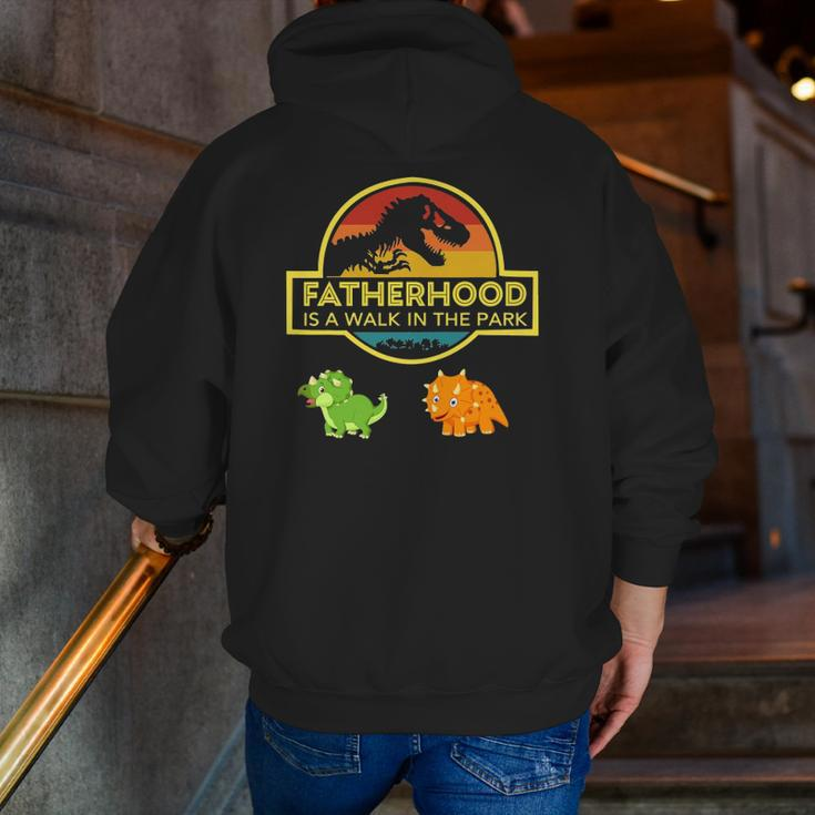 Fatherhood Is A Walk In The Park Zip Up Hoodie Back Print