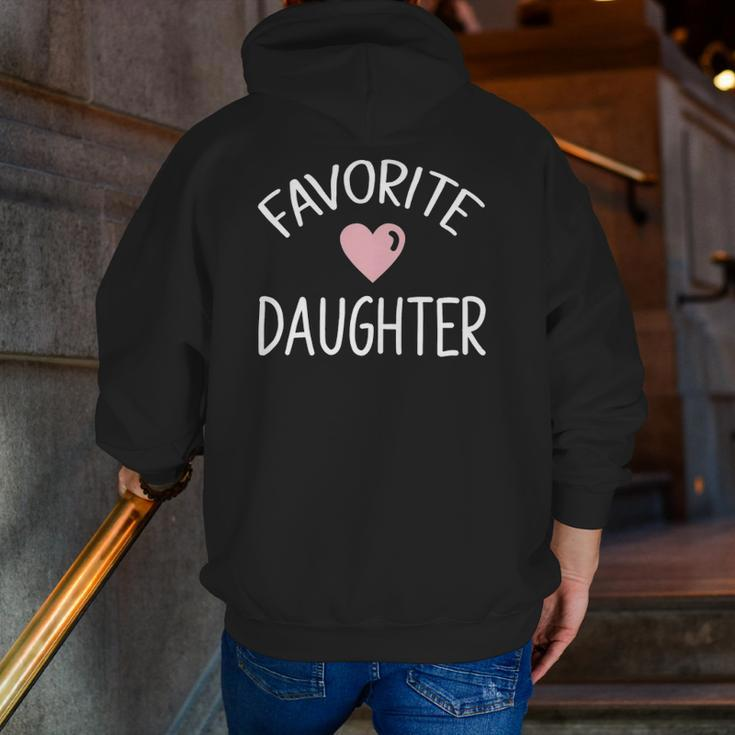 Favorite Daughtervintage Heart Dad To Daughter Zip Up Hoodie Back Print
