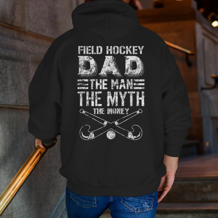 Field Hockey Dad Vintage Zip Up Hoodie Back Print