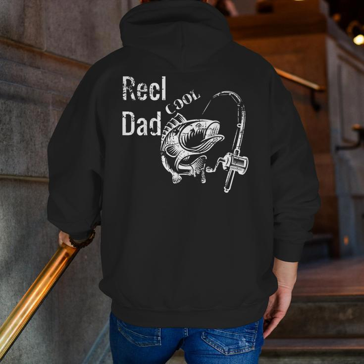 Fishing Dad Reel Cool Papa Father's Day Zip Up Hoodie Back Print