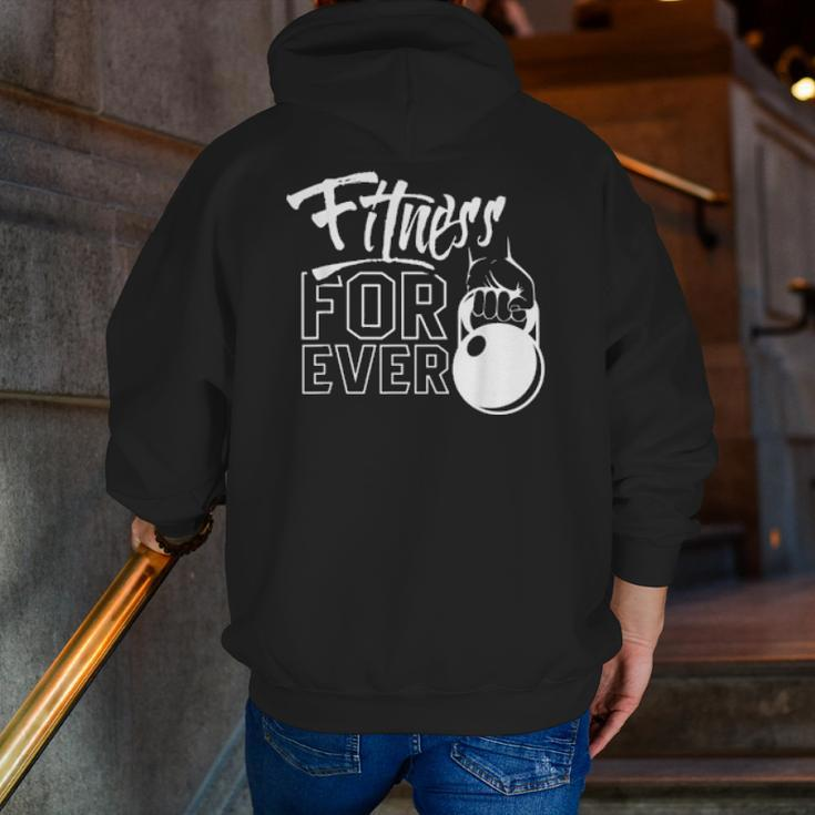 Fitness Forever Weightlifting Gym Workout Training Zip Up Hoodie Back Print