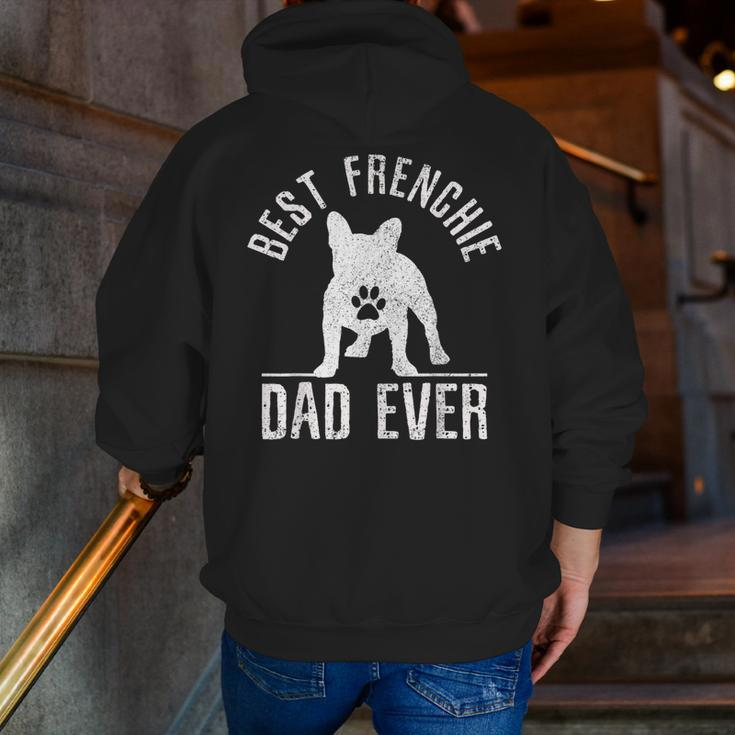 French Bulldog Best Frenchie Dad Ever Dog Paw Zip Up Hoodie Back Print