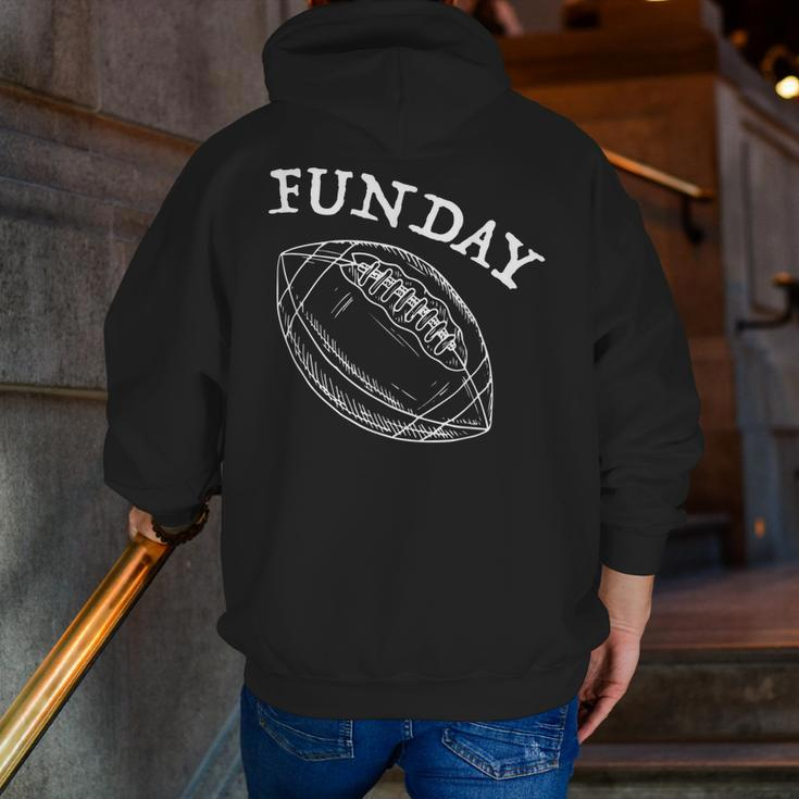 Funday American Football Dad Fathers Day Son Daddy Matching Zip Up Hoodie Back Print