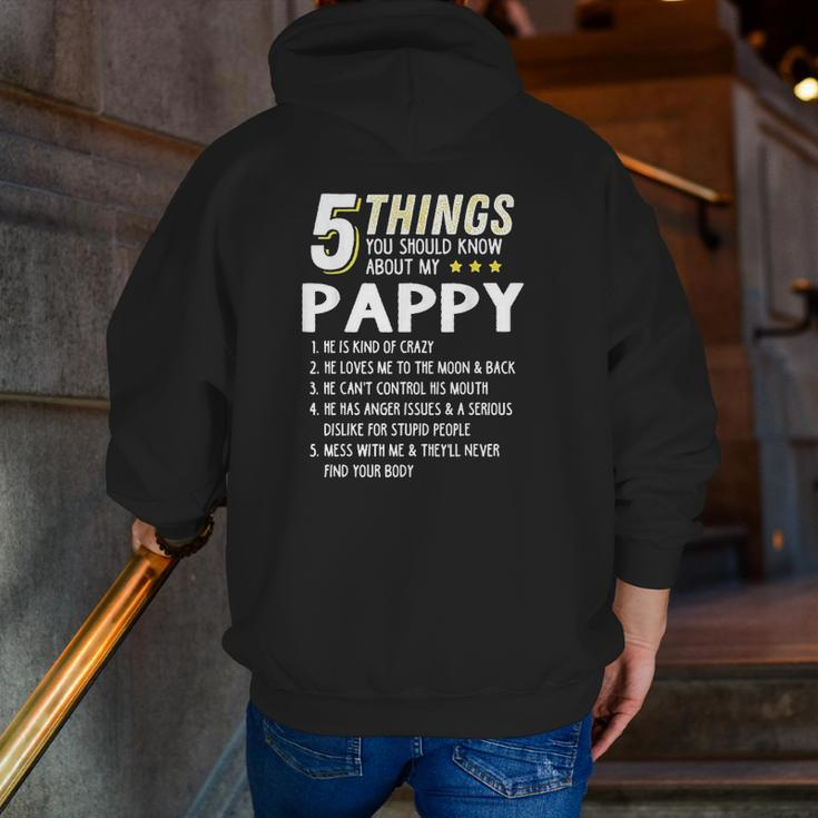 5 Things Grandpa Zip Up Hoodie Back Print