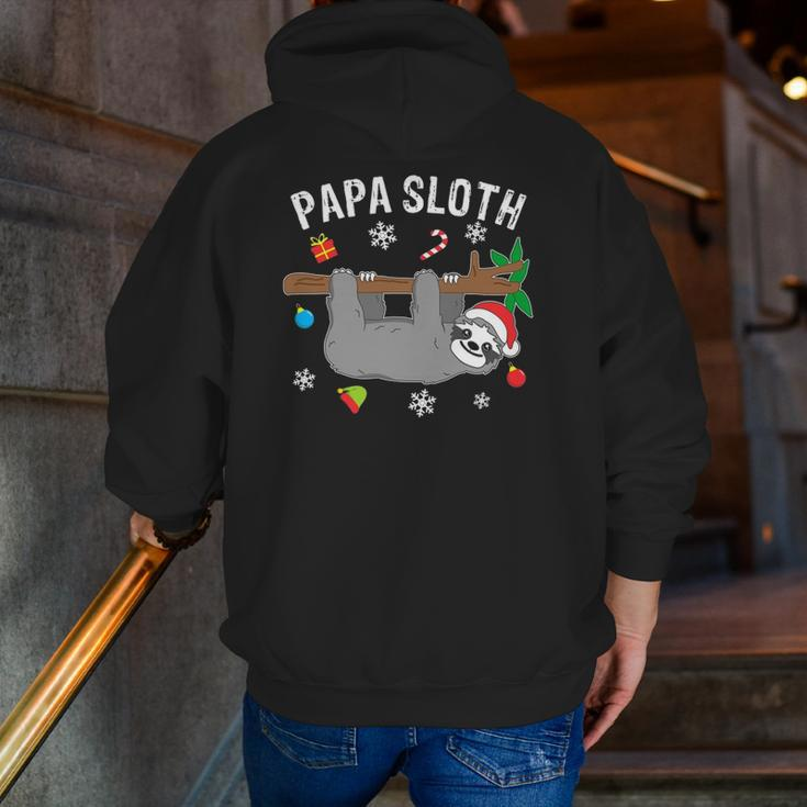 Christmas Sloth Family Matching Papa Zip Up Hoodie Back Print