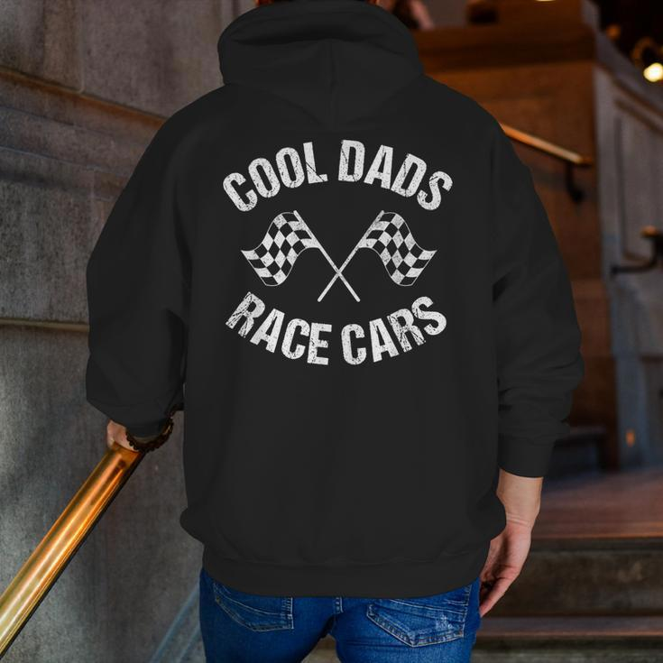 Dirt Track Car Racing Dad Zip Up Hoodie Back Print