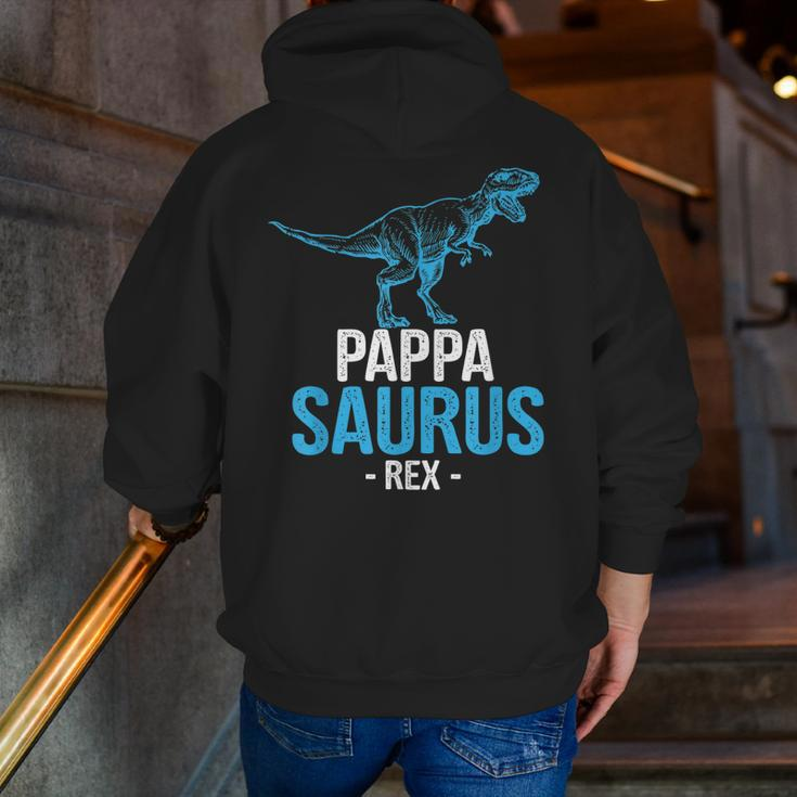 Father's Day For Grandpa Pappa Saurus Rex Zip Up Hoodie Back Print