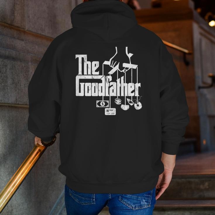 The Goodfather Father's Day Distressed Look Zip Up Hoodie Back Print