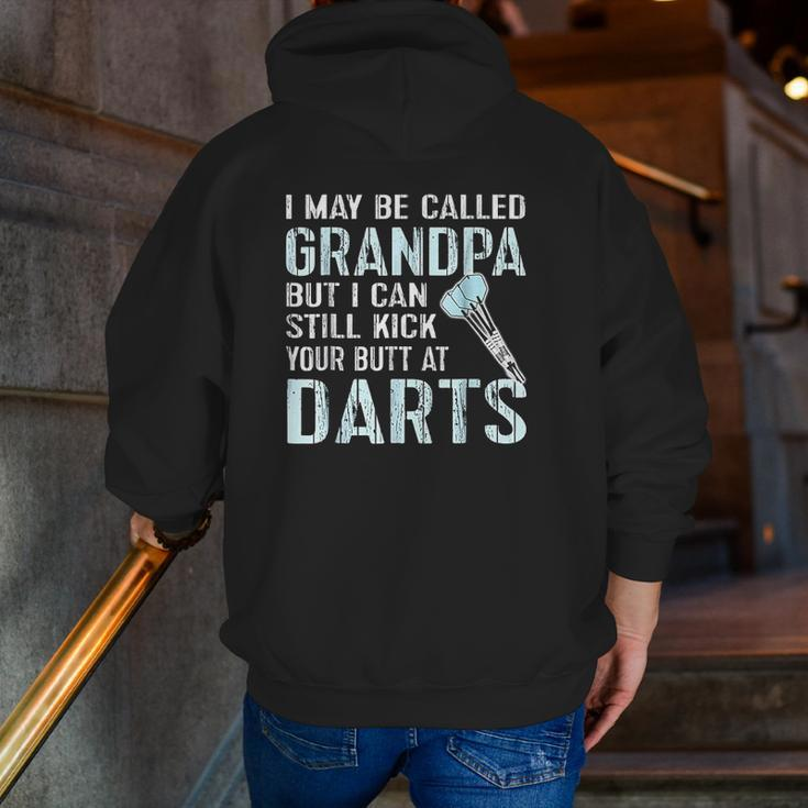 Grandpa Darts Team League Zip Up Hoodie Back Print