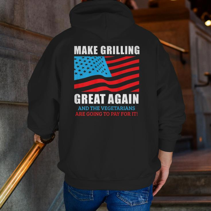 Make Grilling Great Again Pro Trump Bbq Pit Master Dad Zip Up Hoodie Back Print