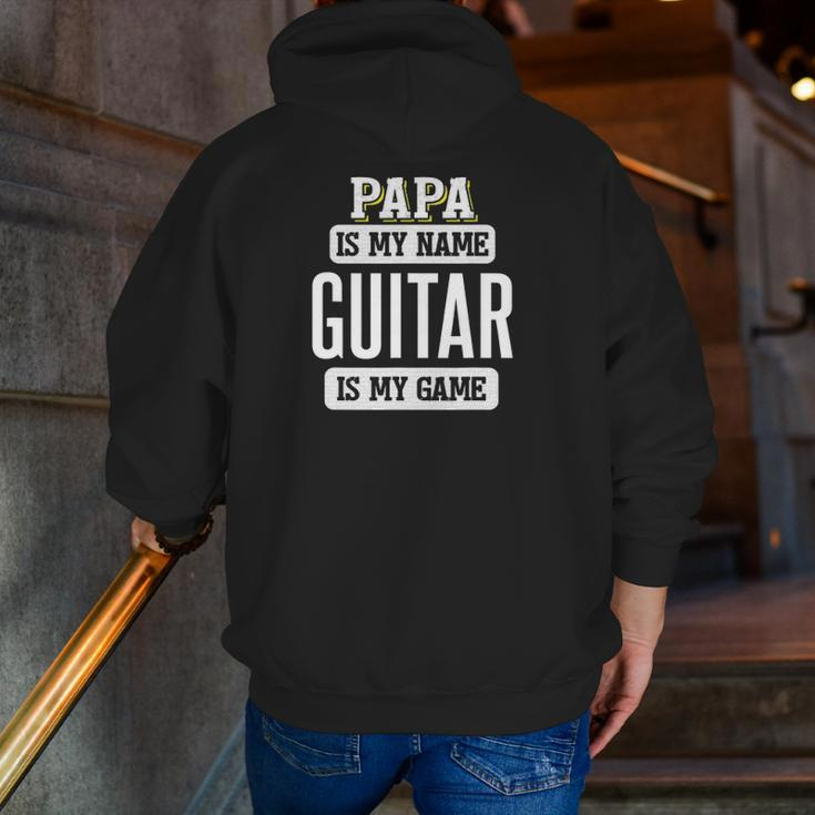 Guitar For Papa Fathers Day Zip Up Hoodie Back Print