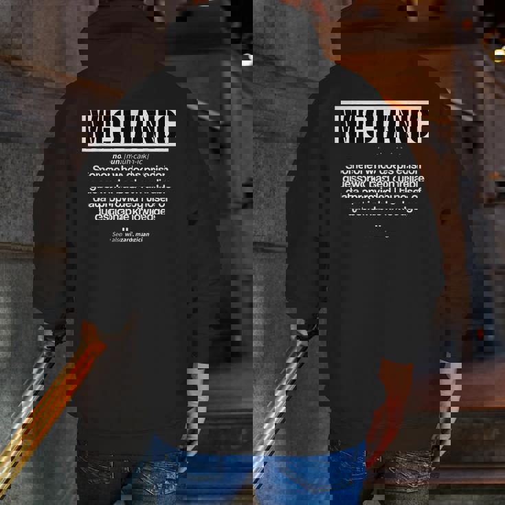 Mechanic Meaning Mechanic Noun Definition Father Day Zip Up Hoodie Back