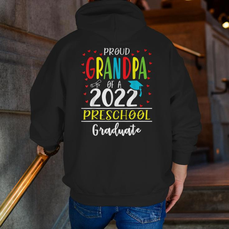 Proud Grandpa Of A Class Of 2022 Preschool Graduate Zip Up Hoodie Back Print