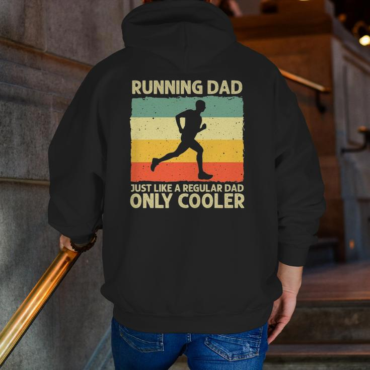 Running For Men Dad Marathon Runner Coach Marathoner Zip Up Hoodie Back Print