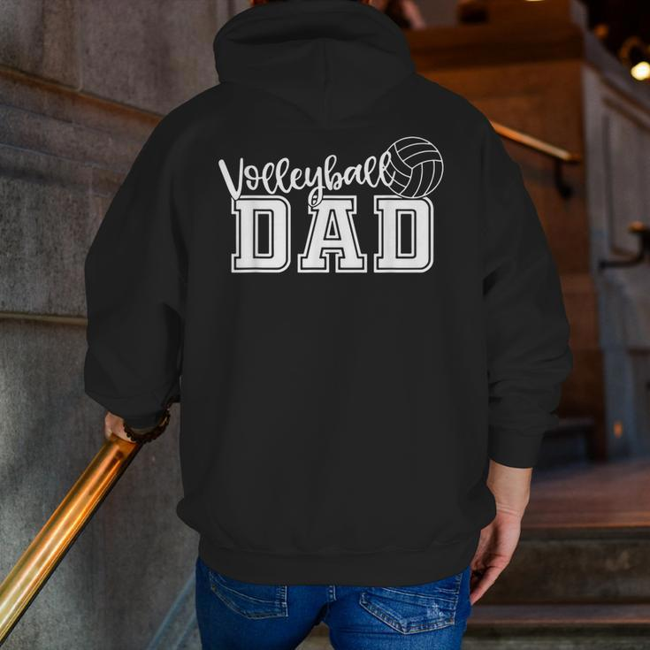 Volleyball Dad Volleyball Father Player Lover Zip Up Hoodie Back Print