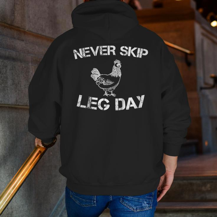 Workout Tshirt Never Skip Leg Day Gym Shirt Zip Up Hoodie Back Print