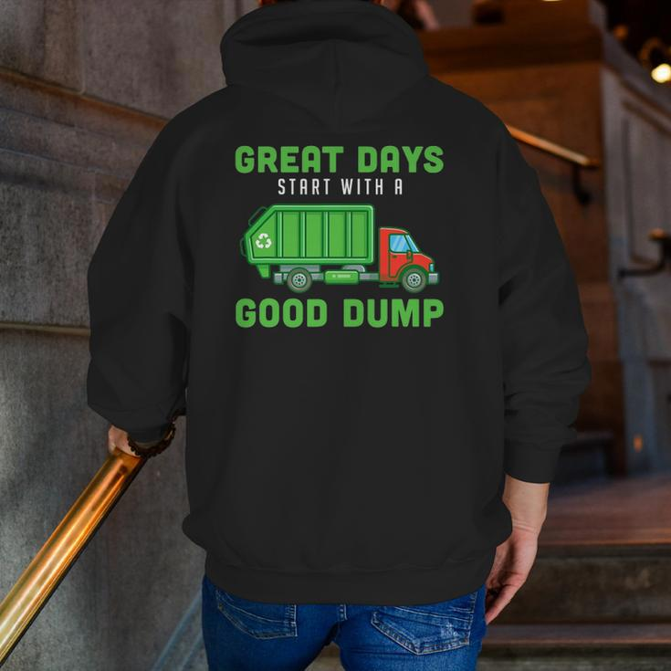 Garbage Truck Recycling Trash Recycle Garbageman Waste Bin Zip Up Hoodie Back Print