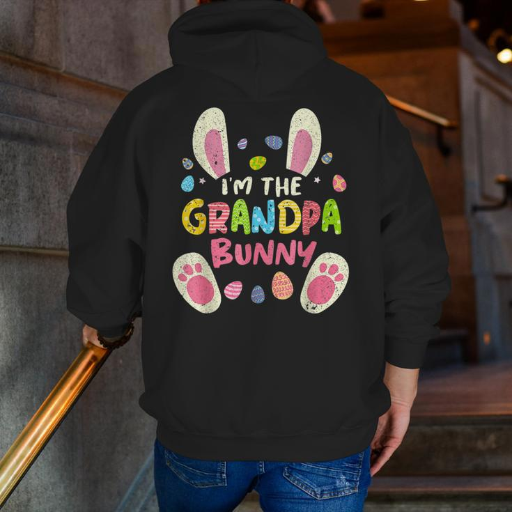 Grandpa Easter Matching Family Party Bunny Face Zip Up Hoodie Back Print