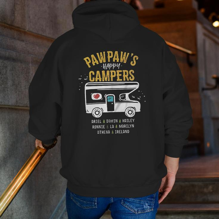 Grandpa Happy Campers Zip Up Hoodie Back Print