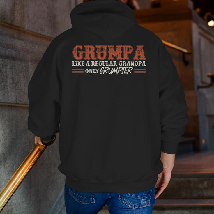 Grumpa Like A Regular Grandpa Only GrumpierDad Zip Up Hoodie Back Print