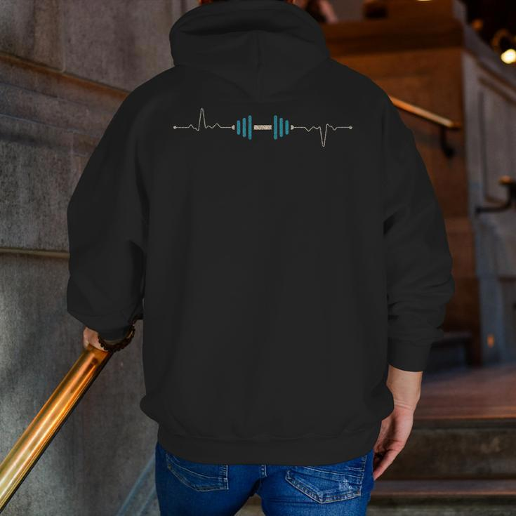 Gym Heartbeat Fitness Bodybuilding Weightlifting Zip Up Hoodie Back Print