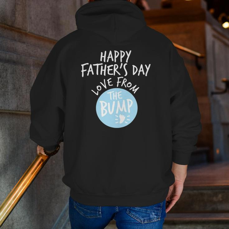 Happy Father's Day From The Bump Gender Reveal Boy New Dad Zip Up Hoodie Back Print