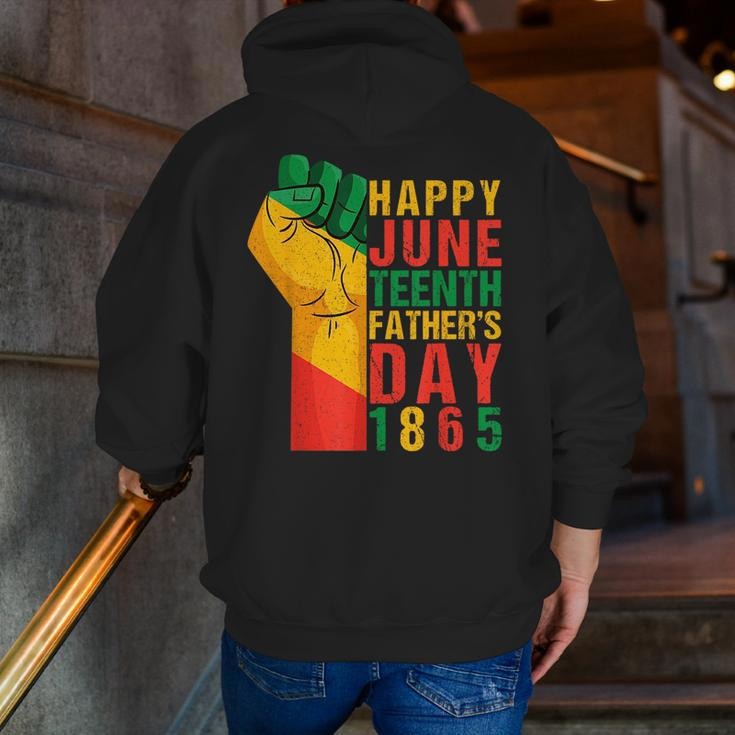 Happy Junenth Fathers Day 1865 Black Father Dad Zip Up Hoodie Back Print
