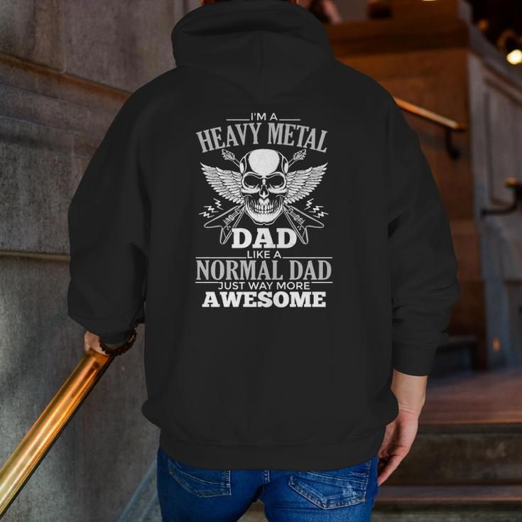 Heavy Metal Dad Punk Rock Music Lover Zip Up Hoodie Back Print