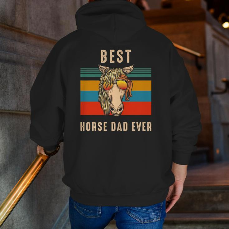 Horse Owner Man Best Horse Dad Ever Zip Up Hoodie Back Print