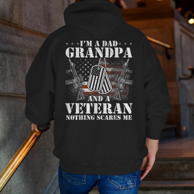 I'm A Dad Grandpa Veteran Father's Day Zip Up Hoodie Back Print