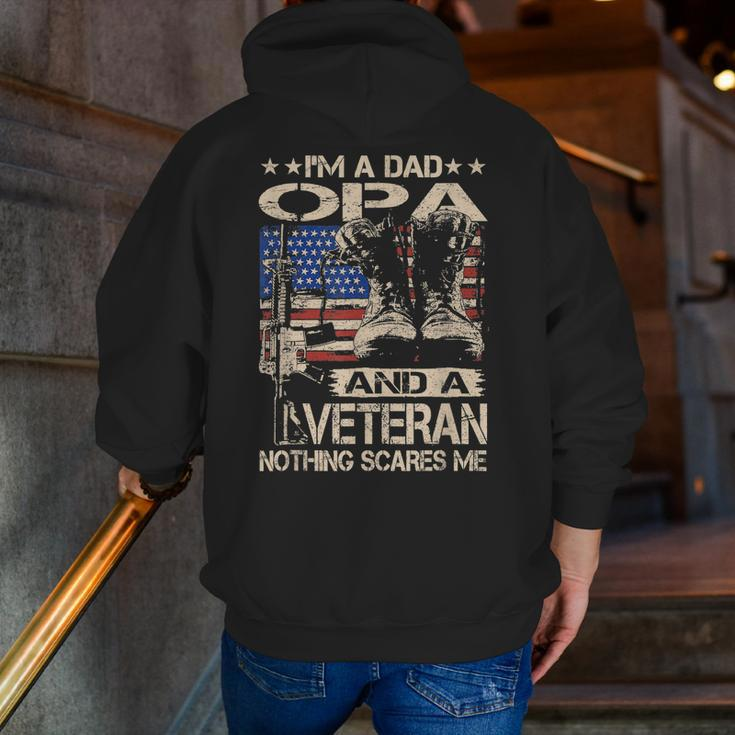 I'm A Dad Opa And A Veteran Opa Father's Day Zip Up Hoodie Back Print