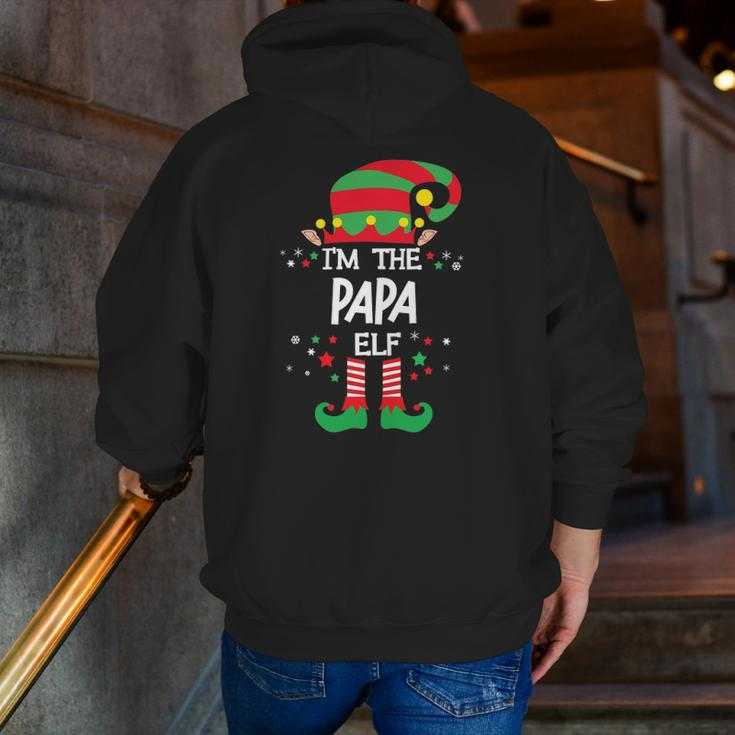 I'm The Papa Elf Group Matching Christmas Pajama Zip Up Hoodie Back Print