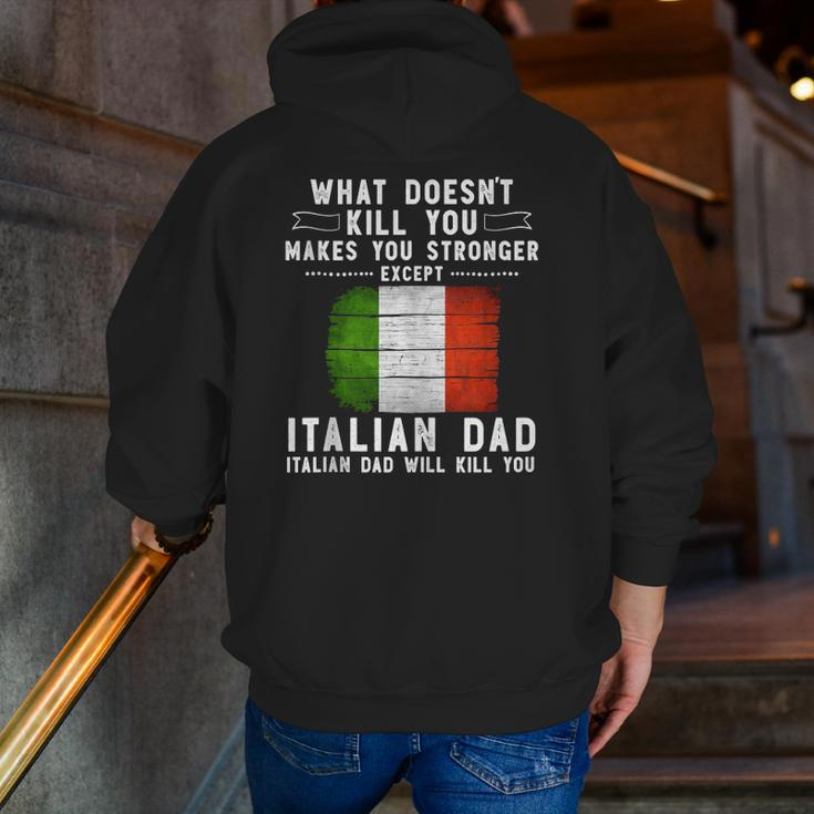 Italy Dad For Men Father's Day Tank Top Zip Up Hoodie Back Print