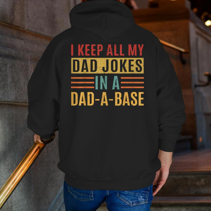 I Keep All My Dad Jokes In A Dadabase Zip Up Hoodie Back Print