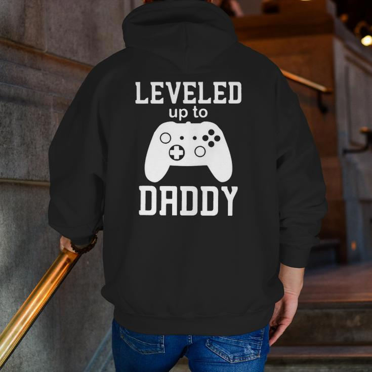 Leveled Up To Daddy Controller Game Father's Day Zip Up Hoodie Back Print