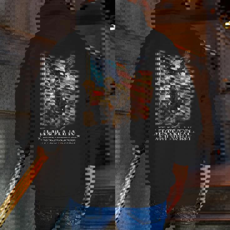 Memorial Day Land Of Free Never Forget Veterans America Flag Zip Up Hoodie Back Print Memorial Day Land Of Free Never Forget Veterans America Flag Zip Up Hoodie Back Print