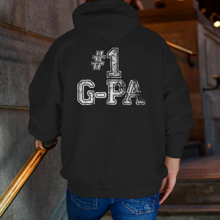 Mens 1 G-Pa Number One Father's Day Tee Zip Up Hoodie Back Print