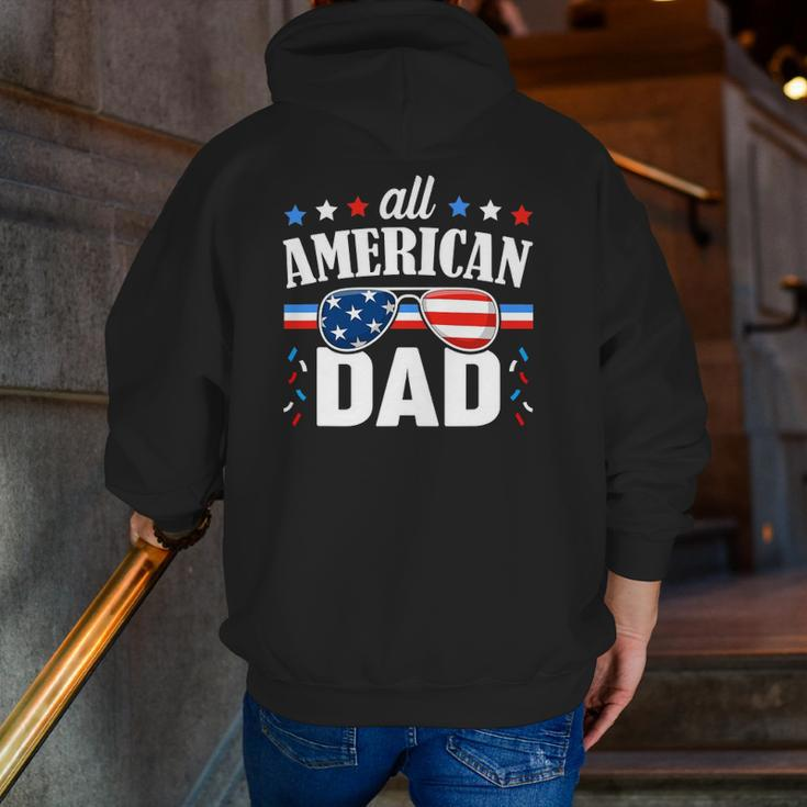 Mens All American Dad 4Th Of July Usa Family Matching Outfit Zip Up Hoodie Back Print