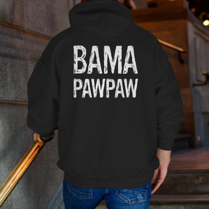 Mens Bama Pawpaw Grandpa Alabama Father's Day Southern Zip Up Hoodie Back Print
