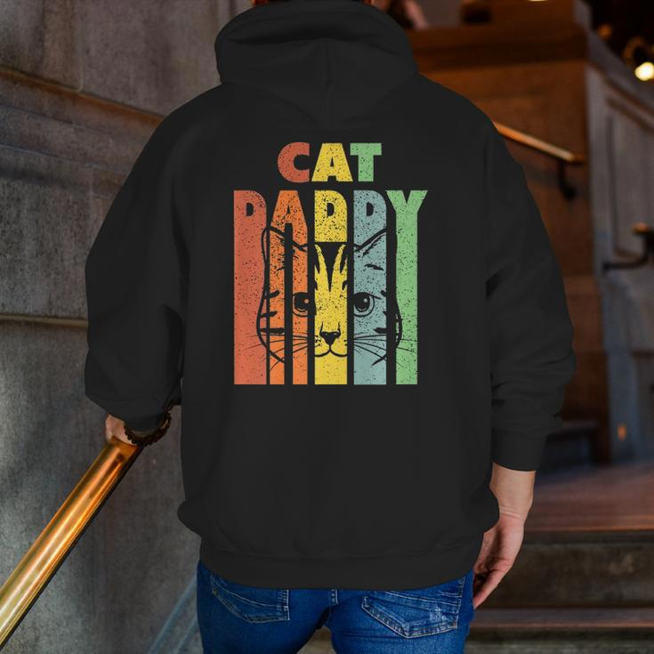 Mens Best Cat Daddy Kitten Daddy The Catfather Cat Daddy Zip Up Hoodie Back Print