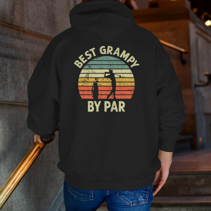 Mens Best Grampy By Par Golfing Golf For Golfer Grandpa Zip Up Hoodie Back Print