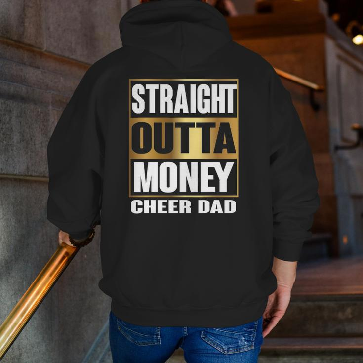 Mens Cheer Dad Straight Outta Money Cheerleader Zip Up Hoodie Back Print
