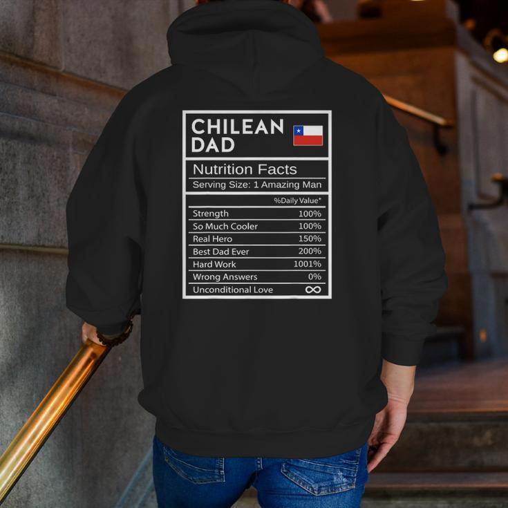 Mens Chilean Dad Nutrition Facts National Pride For Dad Zip Up Hoodie Back Print