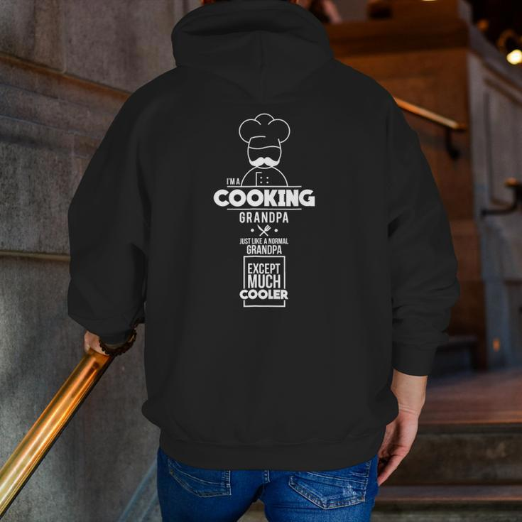 Mens Cooking Grandpa Cook Chef Grandparents Day Zip Up Hoodie Back Print
